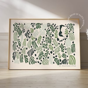 Henri Matisse Print Green Mid Century Modern Wall Art Abstract Floral Poster