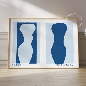 Blue Henri Matisse Print Minimalist Abstract Poster Mid Century Modern Wall Art