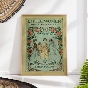 Little Women Book Cover Print Book Lover Poster, Classic Literature Art, Literary Wall Art Gift for Bookworm PRINTED on Luxury Paper