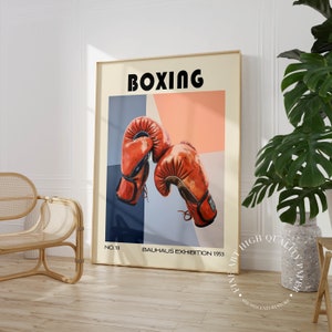 Boxing Lover Gift Print Bauhaus Exhibition Poster Retro Sport Wall Art PRINTED on Fine Art Paper