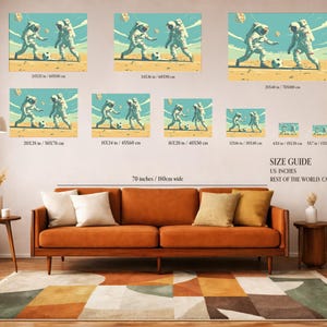 Astronaut Soccer Print: Mid-Century Modern Space Art immagine 15