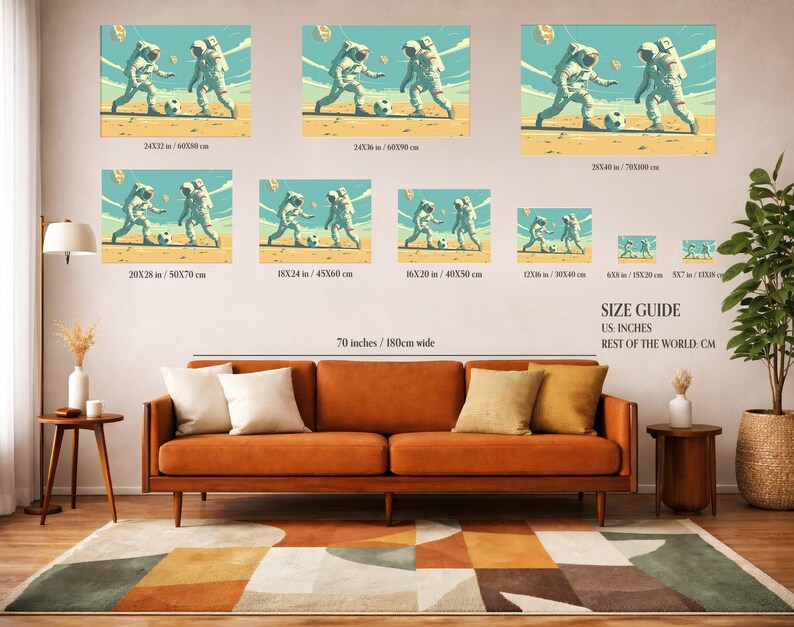 Astronaut Soccer Print: Mid-Century Modern Space Art immagine 15