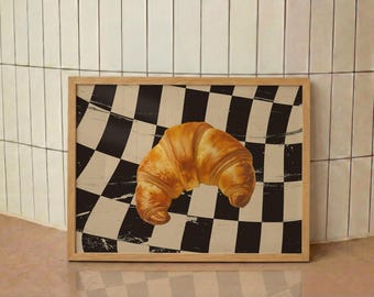 Mid Century Croissant Art Print: Modern Kitchen Decor