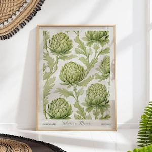Artichoke Kitchen Print William Morris Botanical Wall Art Cooking Decor PRINTED on Luxury Paper