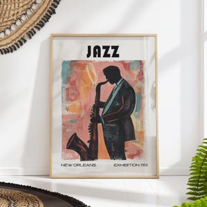 Jazz Art Print - New Orleans Exhibition Poster - Mid Century Music Wall Decor
