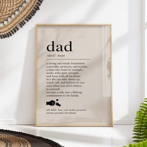 Dad Definition Print: Dictionary Quote Wall Art Fathers Day Gift for Him