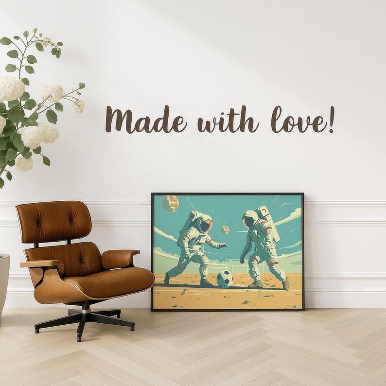 Astronaut Soccer Print: Mid-Century Modern Space Art immagine 20