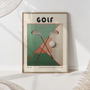 Mid-Century Modern Golf Print: Bauhaus Exhibition Sport Decor