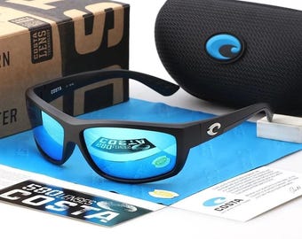 Costa Del Mar SALTBREAK Matte Black Frame Blue Mirror Polarized Lenses 580P