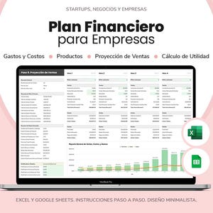 Advanced Financial Plan for Companies, Businesses and Entrepreneurships (Excel and Google Sheets Template, Spanish)