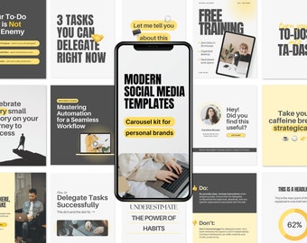 Canva Social Media Carousel Templates: Personal Branding (Digital Download)
