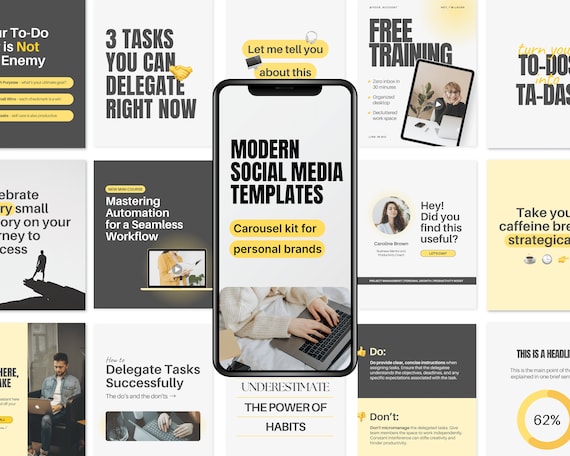 Canva Social Media Carousel Templates: Personal Branding (Digital Download)