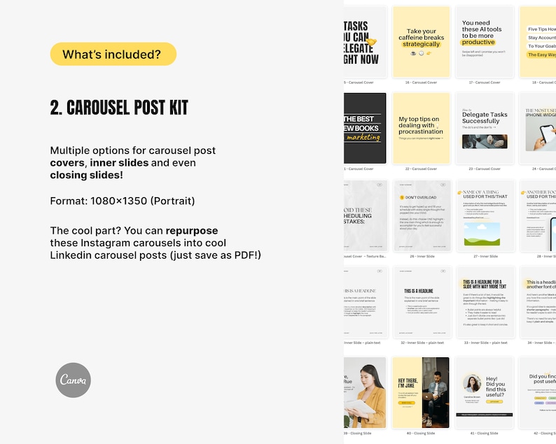 Canva Social Media Carousel Templates: Personal Branding (Digital Download) image 3