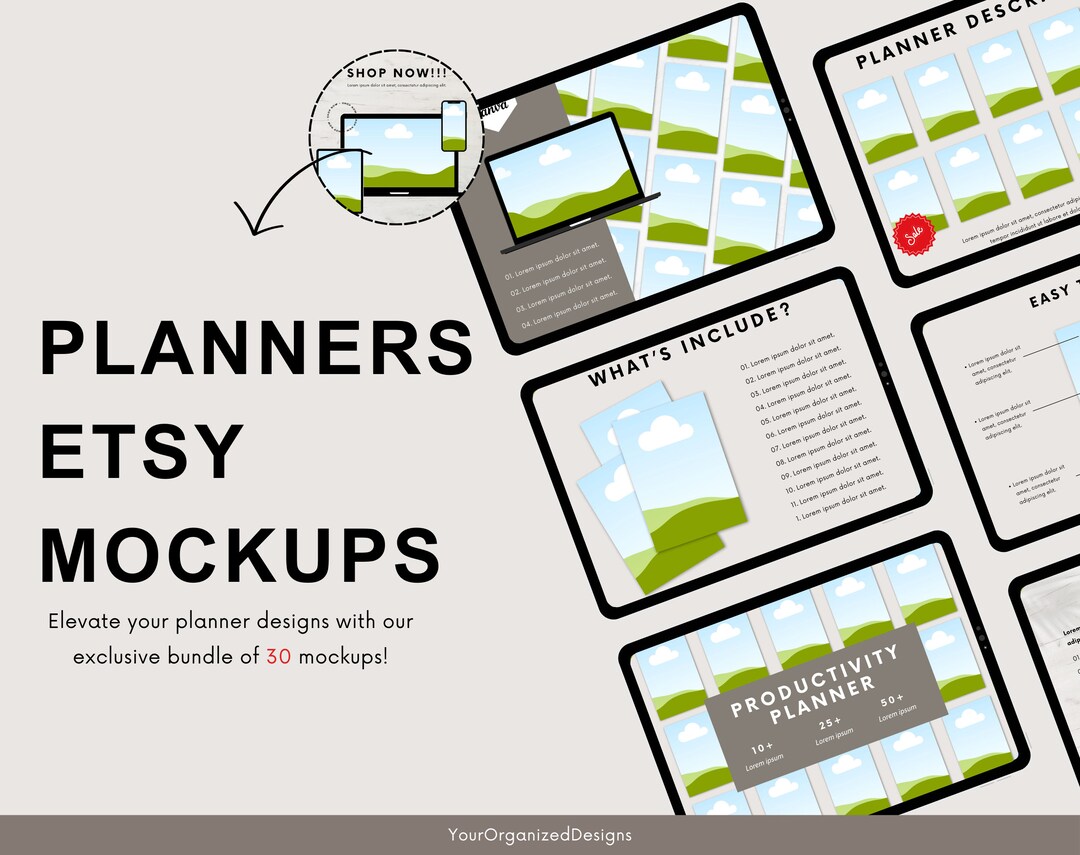 30 Digital Mockups Etsy Mockups Planner Mockups Bundle Printables ...