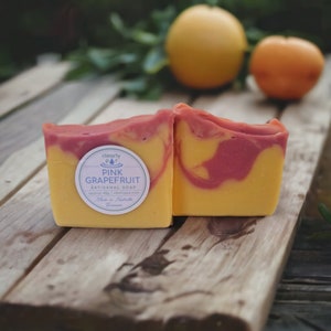 Our Pink Grapefruit Citrus Burst Natural Soap, Energizing Bright Clean Citrus Scent, Citrus Lovers, Premium Soap, Wife, Girlfriend, Friend