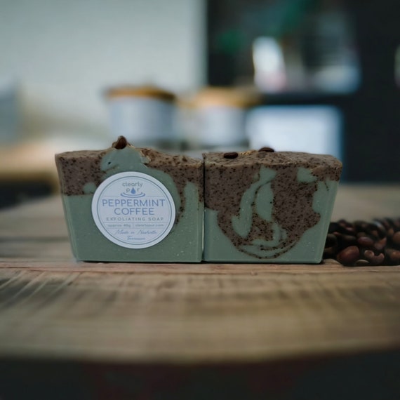 Fresh Ground Coffee Beans and Mint Handcrafted Soap, A Popular Working  Hands Men's Soap Gift for Mechanics, Rugged Men, Gardeners, Farmers 