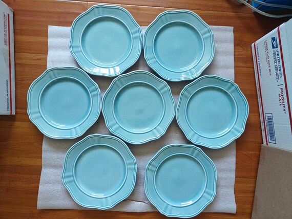7x THRESHOLD WELLSBRIDGE AQUA Salad Plates
