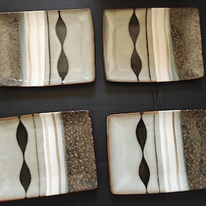 4x Sango Prelude Black 4508 Salad Plate 9" x 6 3/4"