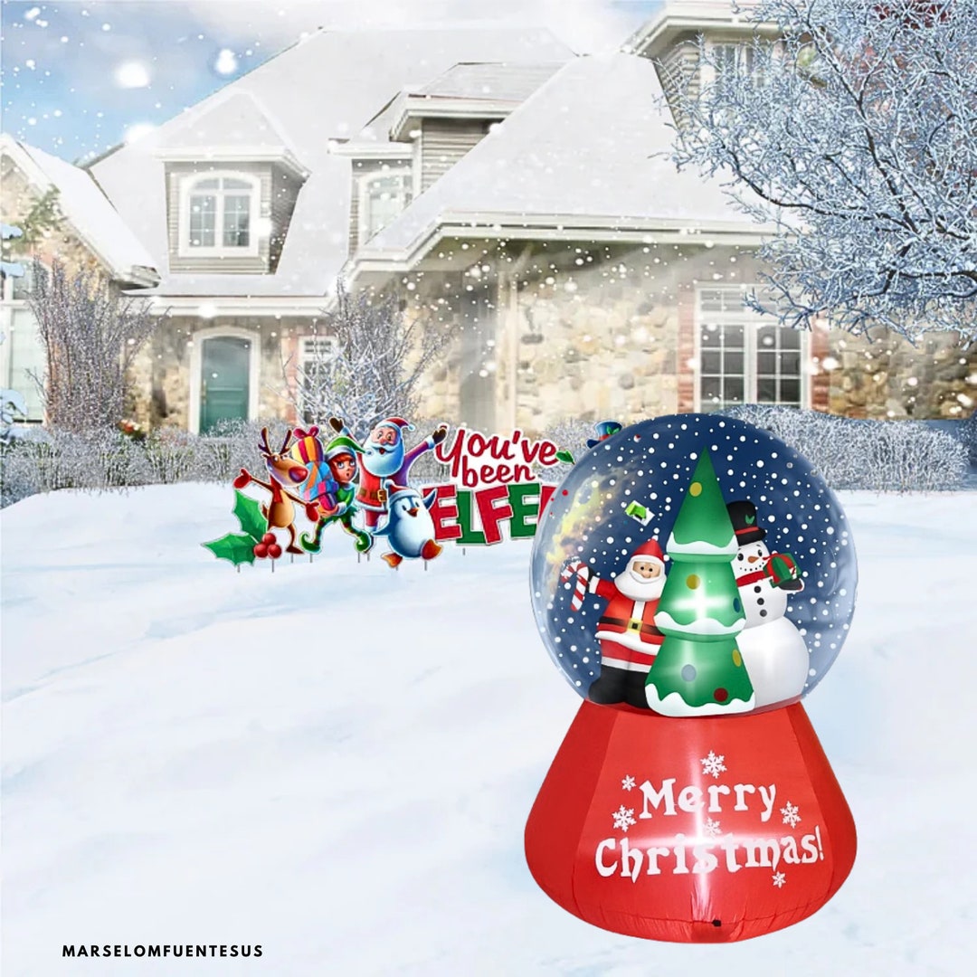Christmas Inflatable Snow Globe Outdoor & Indoor Decorations 6 Etsy