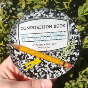 Personalized Resin Teacher Coaster | Teacher Appreciation Gift | Teacher Paperweight | Back to School | Custom Teacher Gift | Composition