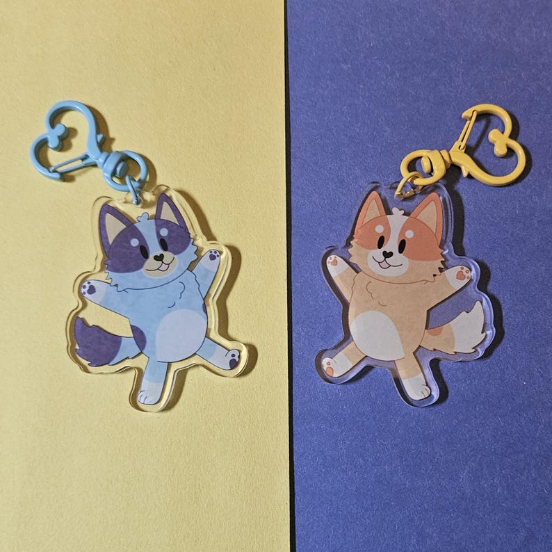 Bluey and Bingo Acrylic Charms - Etsy