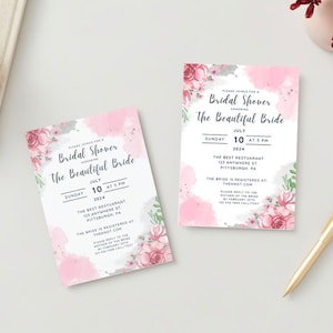 Bridal Shower Invitation | Editable Invitation | Bridal Shower | Canva Template | Editable Canva Invitation | Instant Download