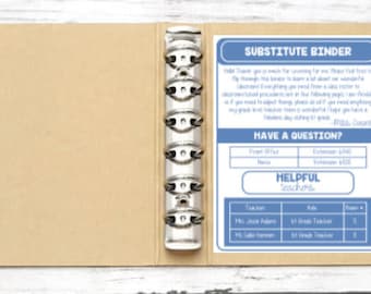Editable Substitute Teacher Binder Template: Classroom Organization (Canva, Instant Download)