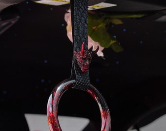 Handcrafted black and red Ring Tsurikawa