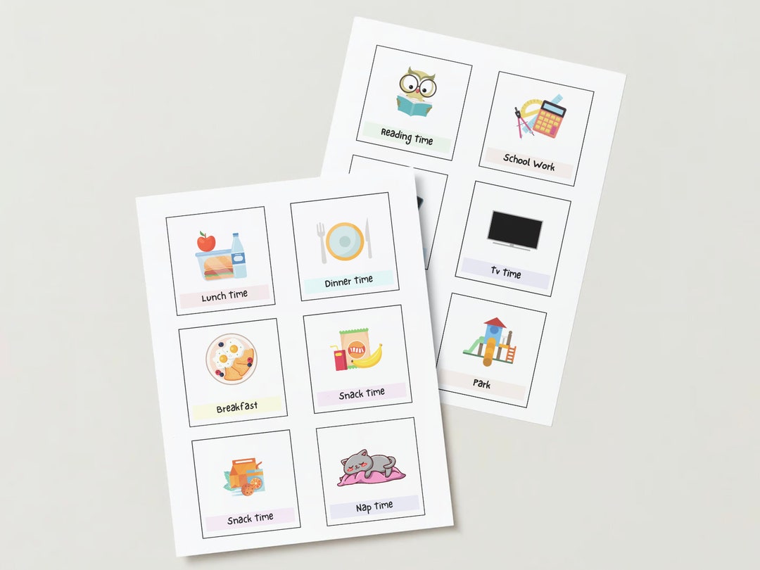 Daily Schedule Cards Template Etsy