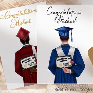PRINTED Graduation 2025 Custom Portrait Card | Personalized Graduation Card| Congrats | Congratulations | Class of 2025 | Custom Diploma Men