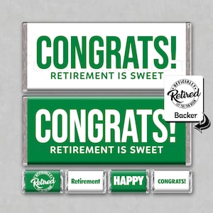 CONGRATS | RETIREMENT is Sweet | Digital Download | Candy Bar Wrappers | Printable | Gifts | Party Favors | Happy Retirement | FREE Minis