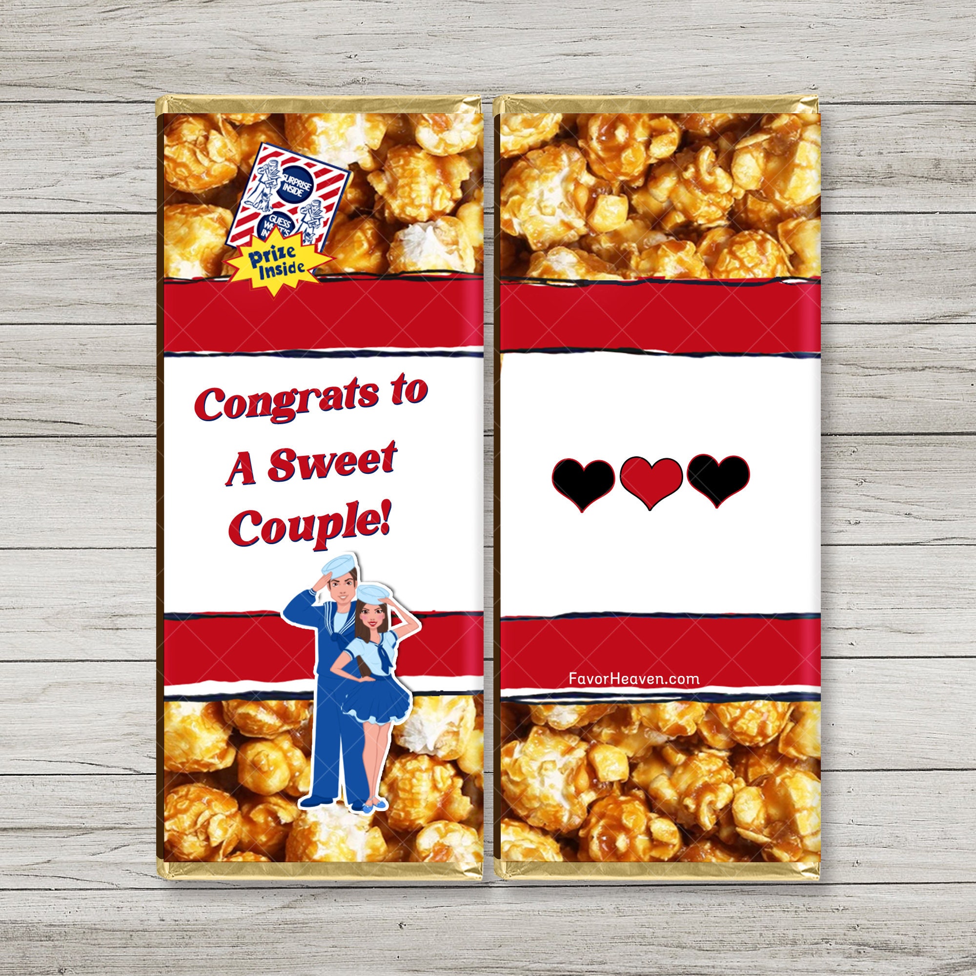 12 Custom Cracker Jack Stickers Cracker Jack Labels Box Wrapper Personalized Wedding Engagement