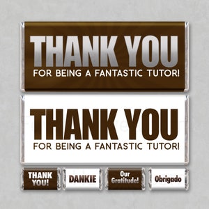 TUTOR WAARDERING Chocoladereep Wrapper Afdrukbare Instant Digitale Download Candy Favor Unieke Cadeaukaart Envelop Bedankt Wrap GRATIS Mini's