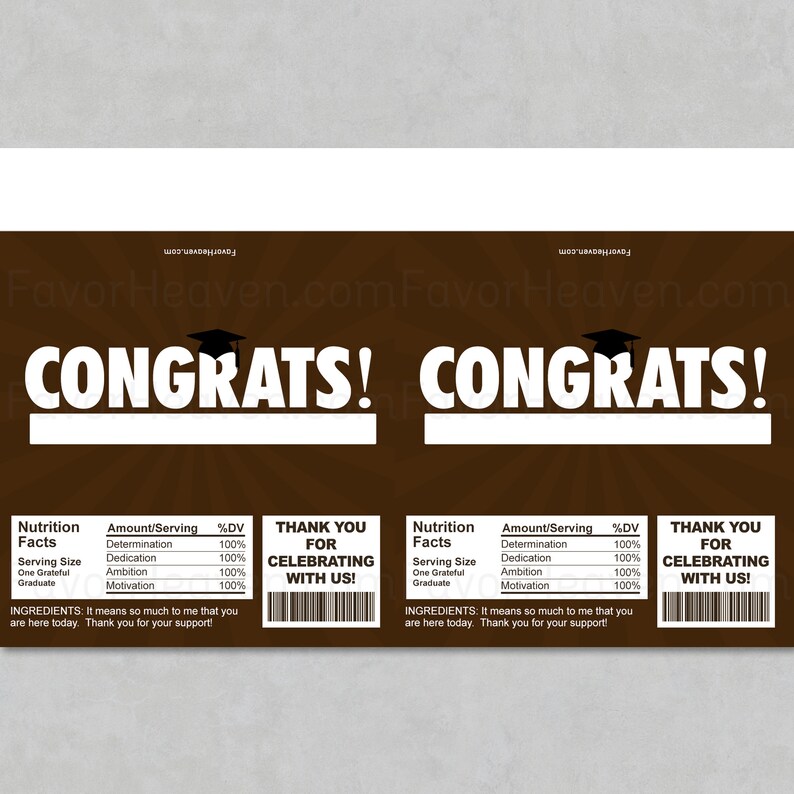 Instant Download Printable GRADUATE Chocolate Candy Bar Wrapper Party ...