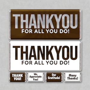APPREZZAMENTO DEI DIPENDENTI GRAZIE Download immediato Stampabile Involucri per barrette di cioccolato Bomboniera Busta per biglietti regalo unici Grazie per tutto quello che fai