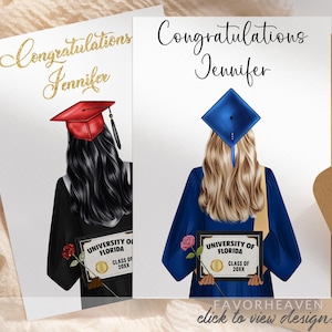 PRINTED Graduation 2025 Custom Portrait Card | Personalized Graduation Card| Congrats | Congratulations | Class of 2025 | Custom Diploma