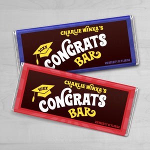 CUSTOM PERSONALIZED PRINTED Chocolate Golden Ticket Bar Candy Wrappers | Text | Photo | Picture Gift Graduation Party Favors Customized