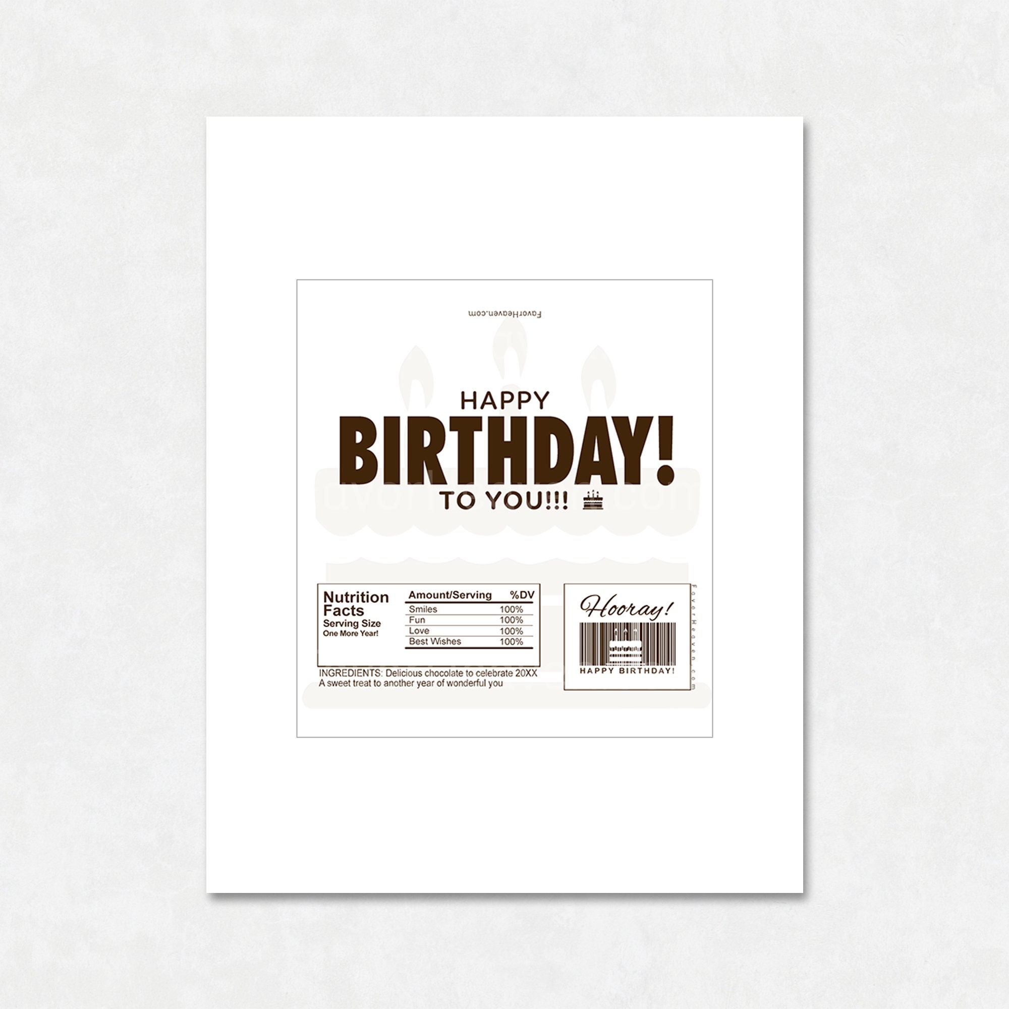Instant Download Printable HAPPY BIRTHDAY to You Chocolate - Etsy
