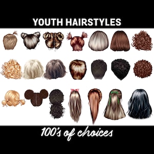 GIOVANI Bambini Neonati ACCONCIATURE Donne / Ragazze / Neonati / Moda Capelli / Clipart / Acconciature Naturali / Ritratti di Famiglia / Biglietti di Auguri