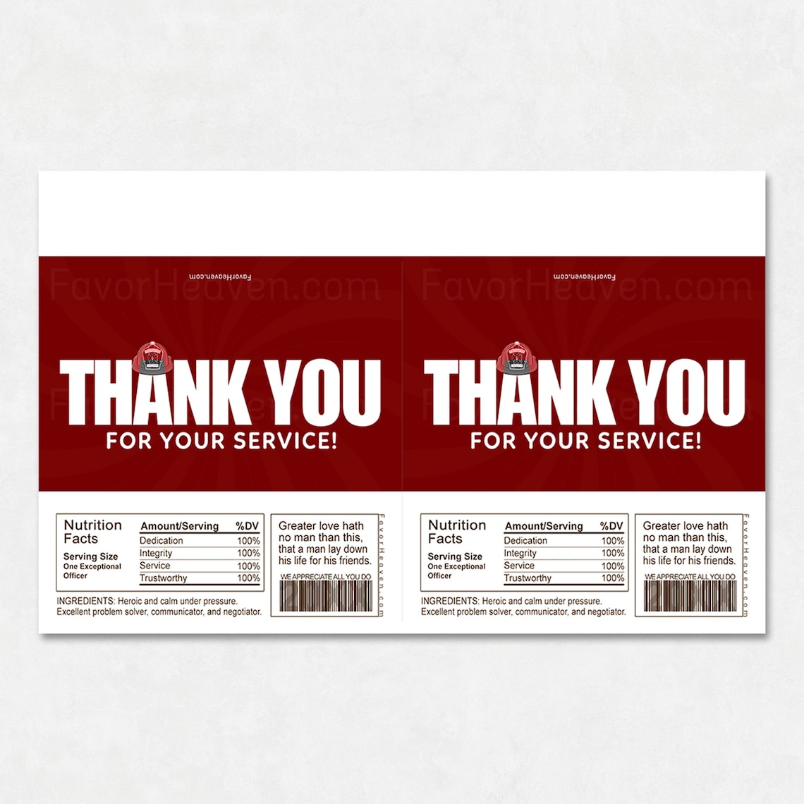 FIREFIGHTER THANK YOU Instant Download Printable Appreciation - Etsy