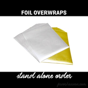 50 FOOD GRADE Shiny Candy Bar Wrapper Foils Silver or Gold Overwraps for 1.55 oz Milk Chocolate Bars Over Wrap Personalized Custom Photo