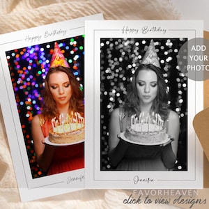 Personalized Photo Birthday Card | Custom Birthday Card, Personalized Birthday Card, Birthday Photo Keepsake, Add Photo Card, BFF Bday Cards