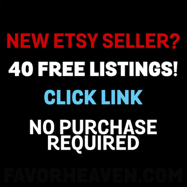 No Purchase Required 40 Free Etsy Listings, List 40 Products for free, 40 Listing Credits, Get Free Listing Link to Open Etsy Store 10% off