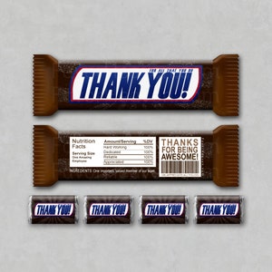 EMPLOYEE APPRECIATION Thank You For All That You Do Instant Download Printable Chocolate Candy Bar Wrappers Favor Unique Gift Set FREE Minis