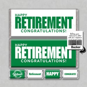 HAPPY RETIREMENT is Sweet | Digital Download Candy Bar Wrappers | Printable | Gifts | Party Decor | Congratulations | FREE Minis | Favor