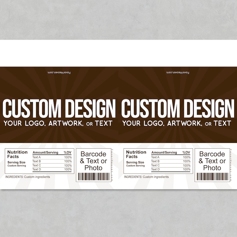 Customized Design Wrapper CUSTOM PERSONALIZED PRINTED Candy Bar Wrappers Your Text Your Photo ...