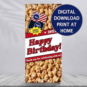 INSTANT DIGITAL DOWNLOAD Caramel Popcorn Labels for 1oz Cracker Jack®  Boxes | Baseball Favors | Gift Idea | Birthday | Printable Files