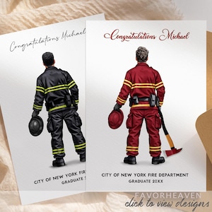 Graduation 2025 Firefighter Graduate Custom Card | Personalized Graduation Card | Academy | Congratulations Grad | Class of Card | Congrats