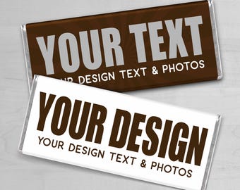 24 CUSTOM PERSONALIZED PRINTED Candy Bar Wrappers Your Text Your Photo Picture Gift Birthday Anniversary Party Favors Customized Mailed