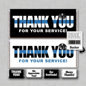 POLICE OFFICER THANK You Thin Blue Line Digital Download Printable Appreciation Chocolate Candy Bar Wrapper Favor Gift Law Cop Free Minis